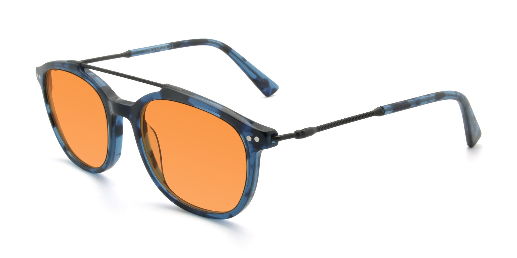 Angle of 17150 in Tortoise Blue with Orange Tinted Lenses
