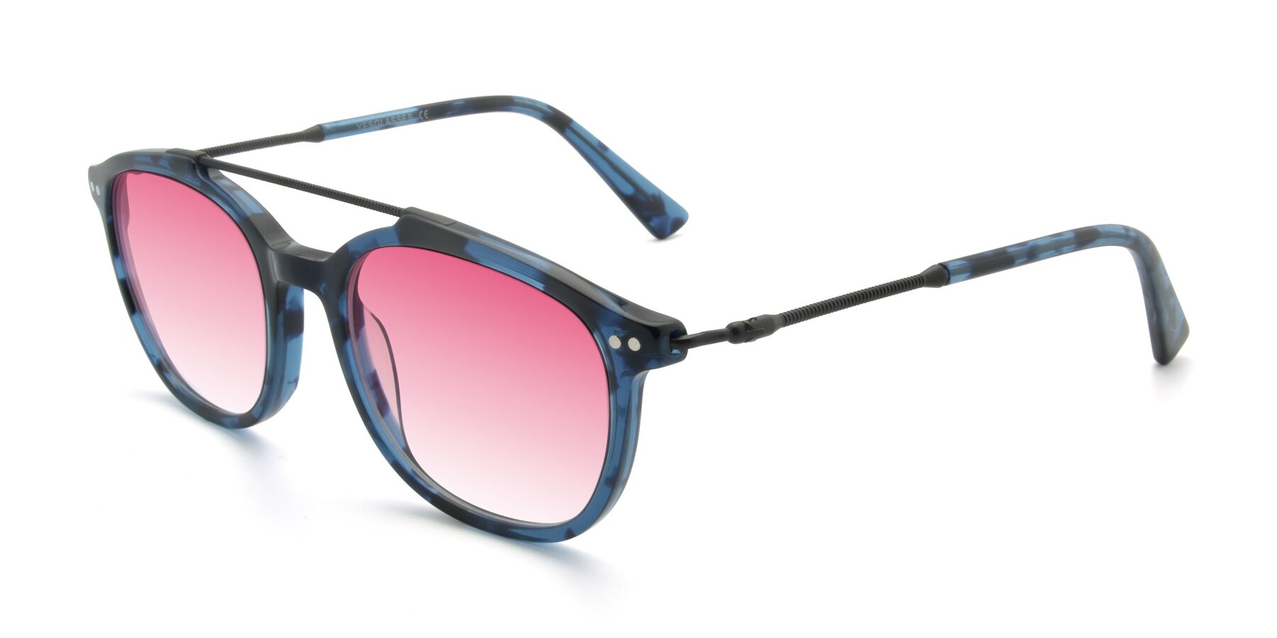 Angle of 17150 in Tortoise Blue with Pink Gradient Lenses