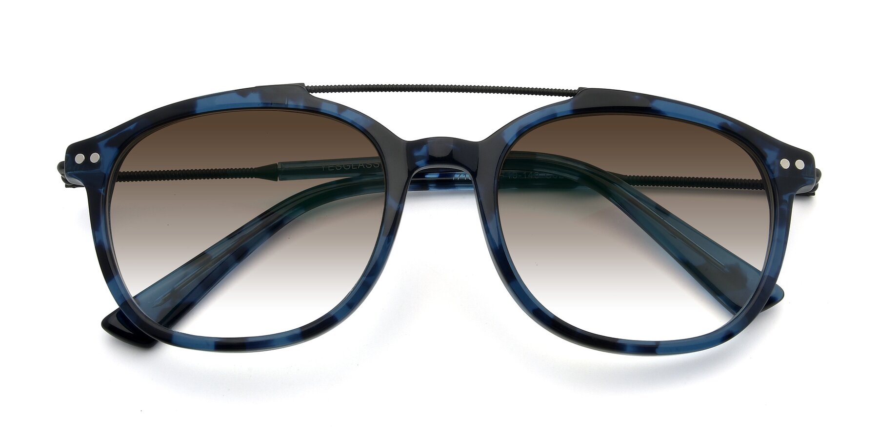 Folded Front of 17150 in Tortoise Blue with Brown Gradient Lenses