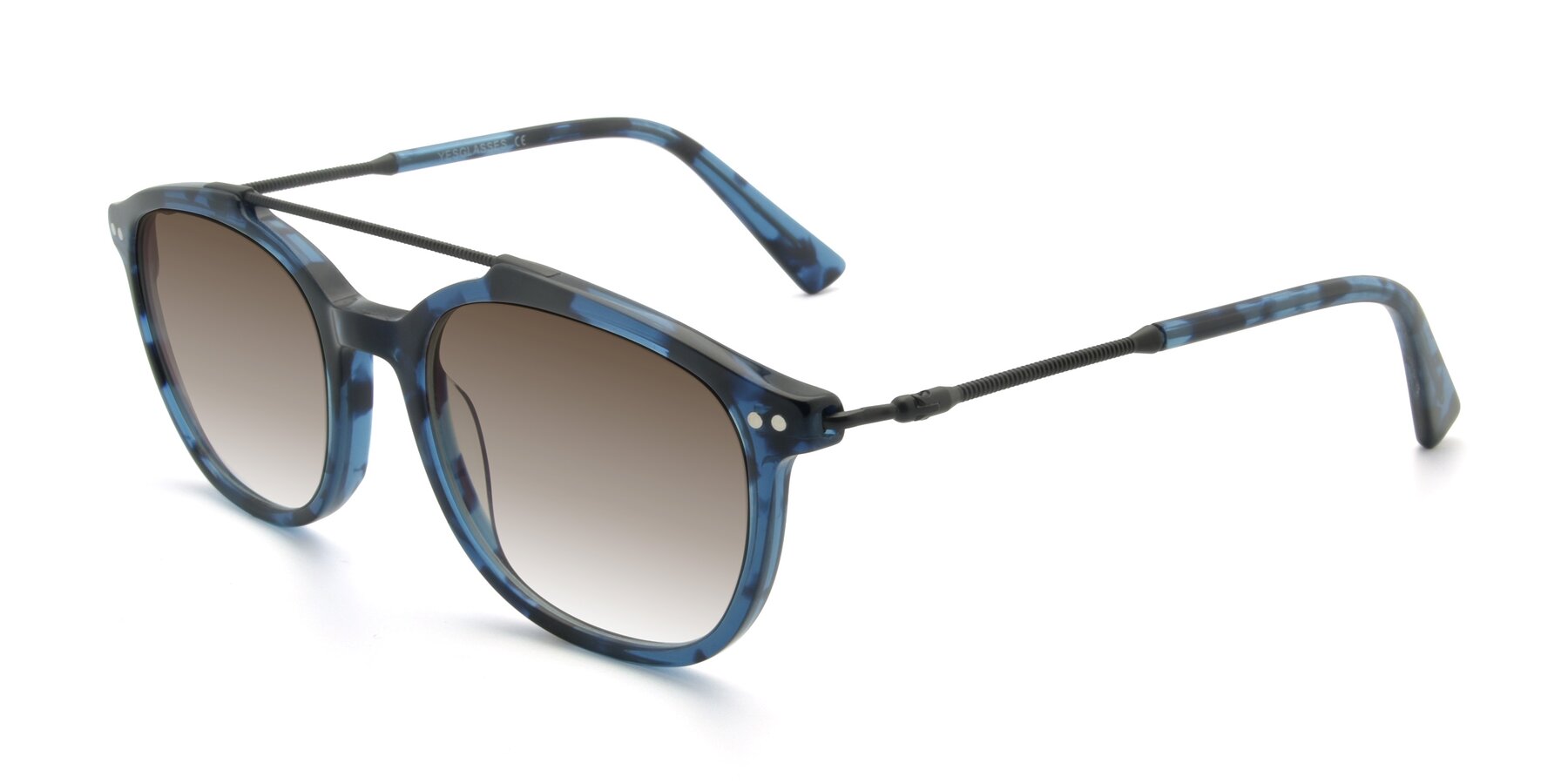Angle of 17150 in Tortoise Blue with Brown Gradient Lenses