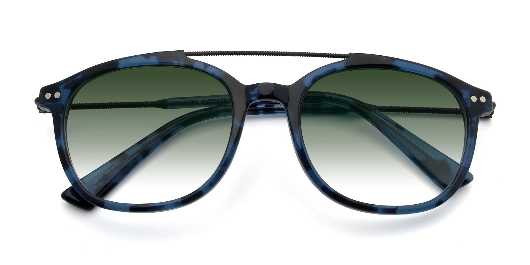 Folded Front of 17150 in Tortoise Blue with Green Gradient Lenses