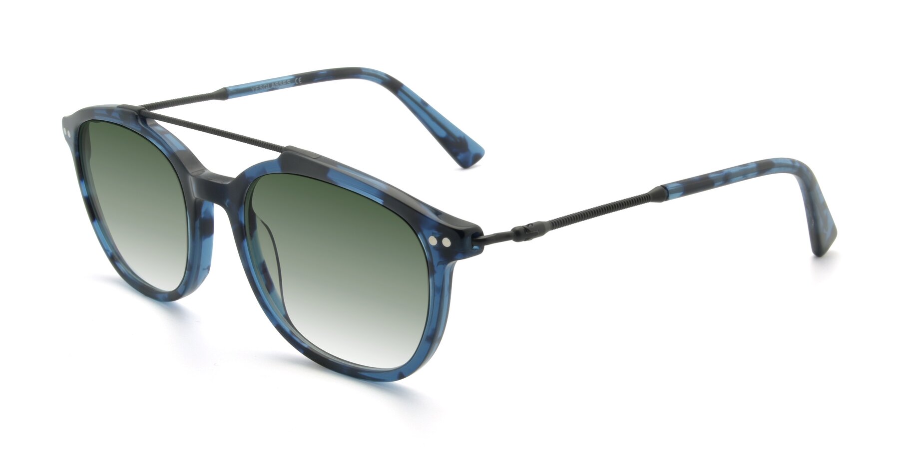 Angle of 17150 in Tortoise Blue with Green Gradient Lenses
