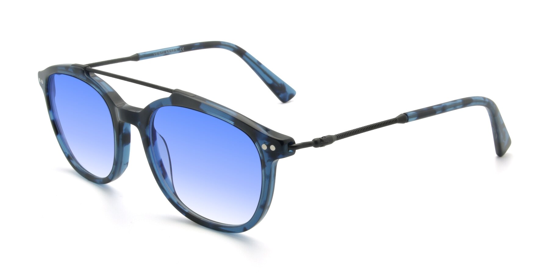 Angle of 17150 in Tortoise Blue with Blue Gradient Lenses
