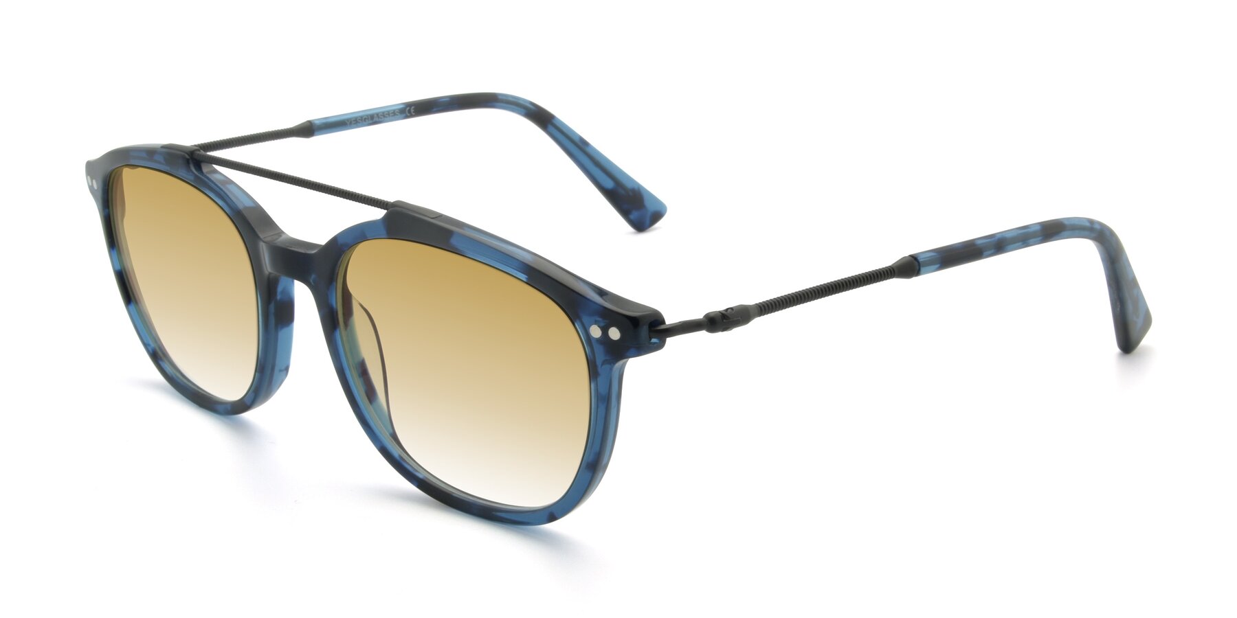 Angle of 17150 in Tortoise Blue with Champagne Gradient Lenses