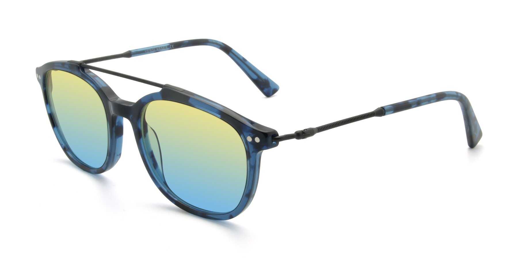 Angle of 17150 in Tortoise Blue with Yellow / Blue Gradient Lenses