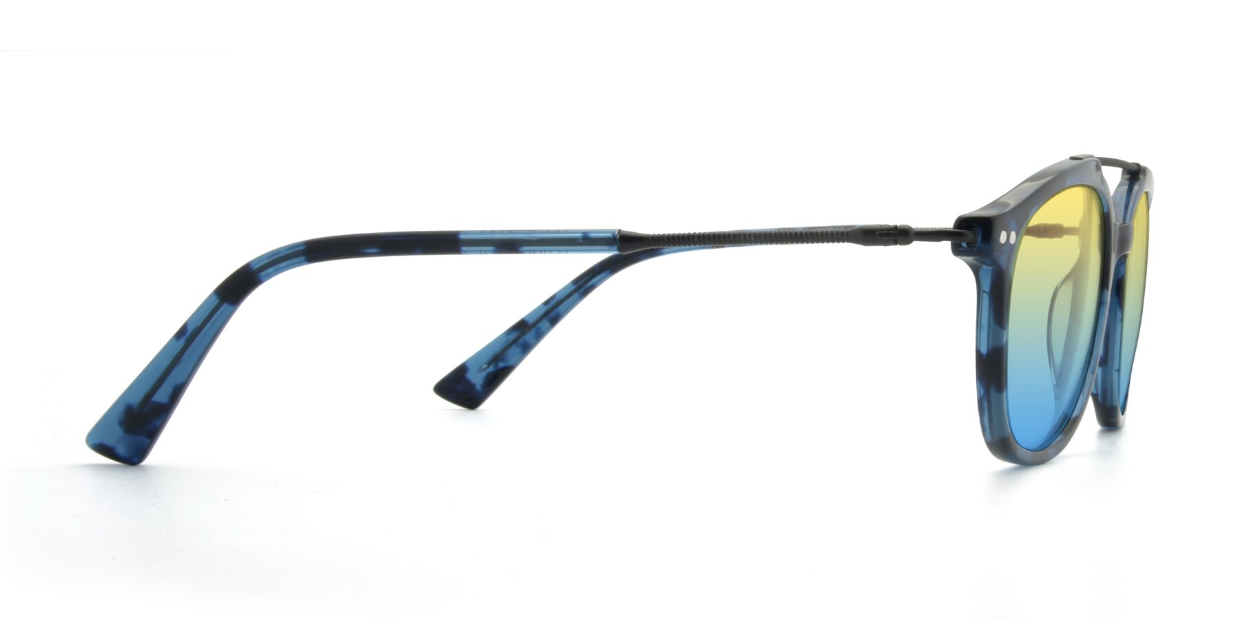 Side of 17150 in Tortoise Blue with Yellow / Blue Gradient Lenses