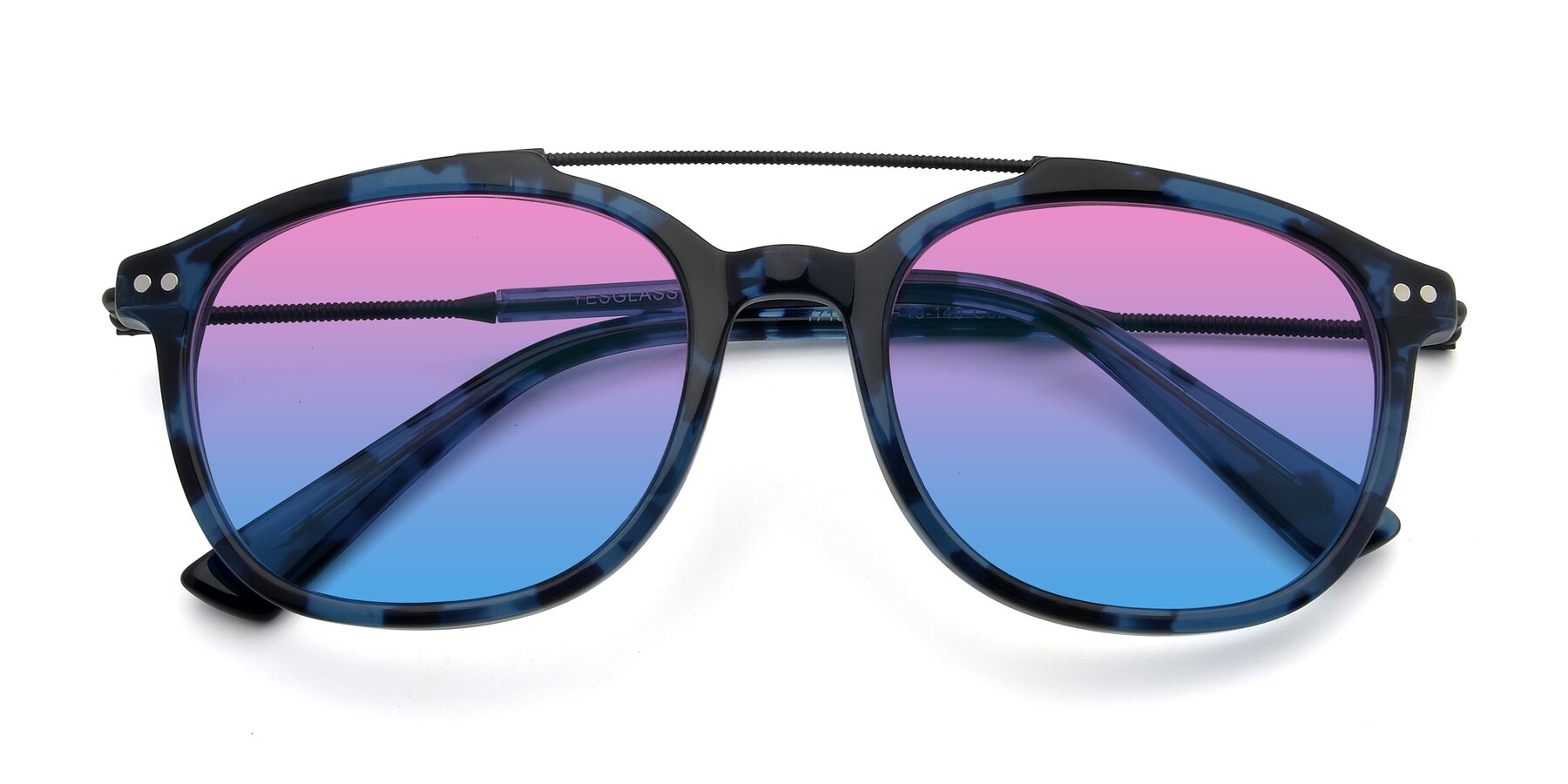 Folded Front of 17150 in Tortoise Blue with Pink / Blue Gradient Lenses