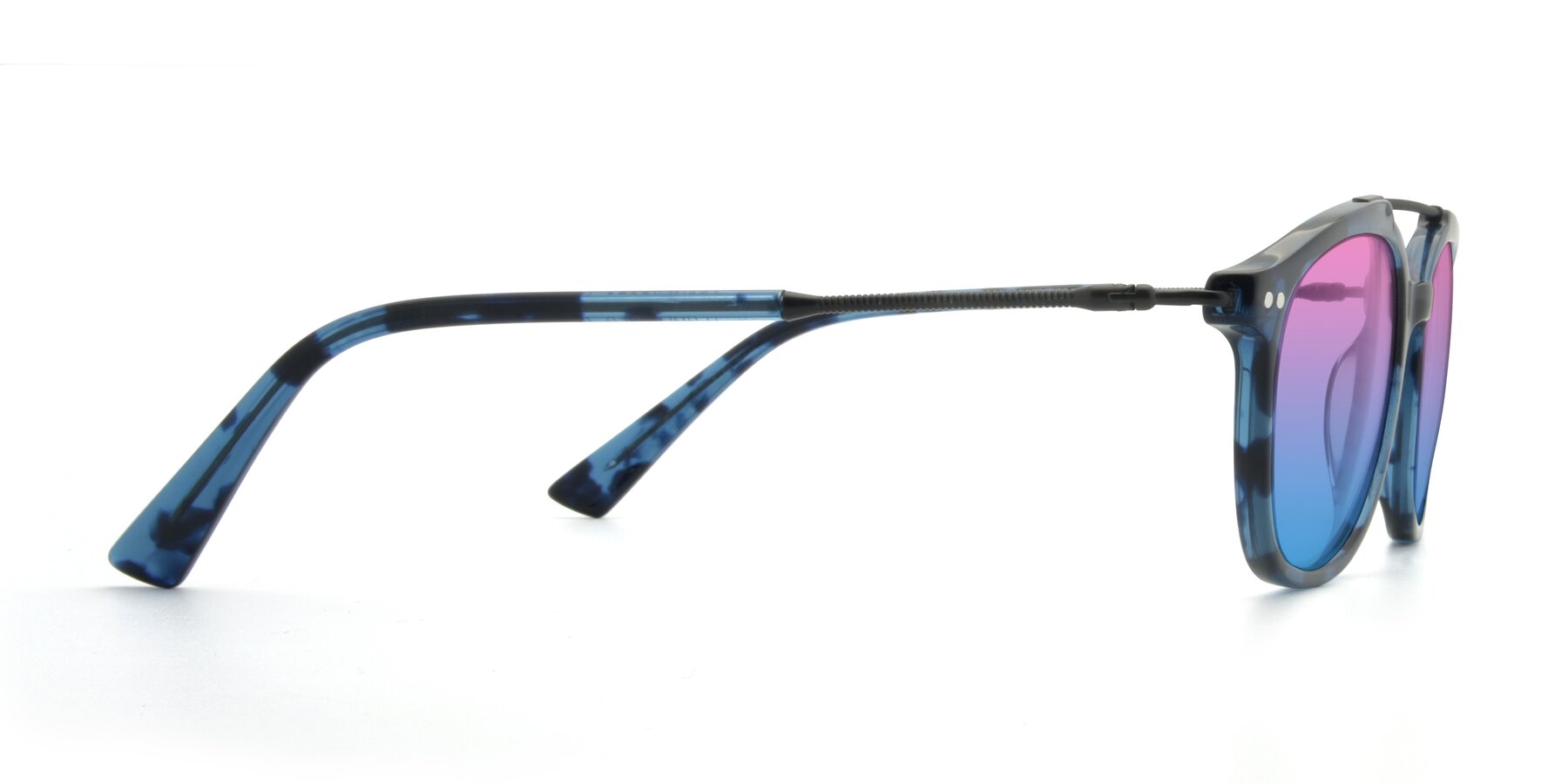 Side of 17150 in Tortoise Blue with Pink / Blue Gradient Lenses