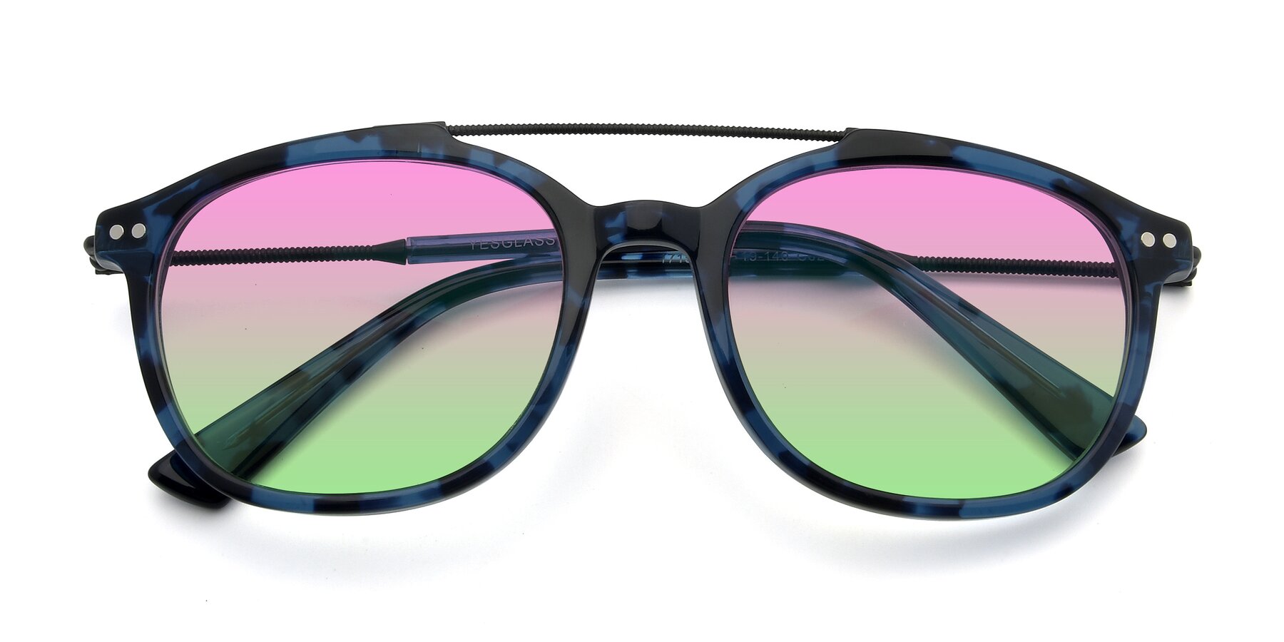 Folded Front of 17150 in Tortoise Blue with Pink / Green Gradient Lenses