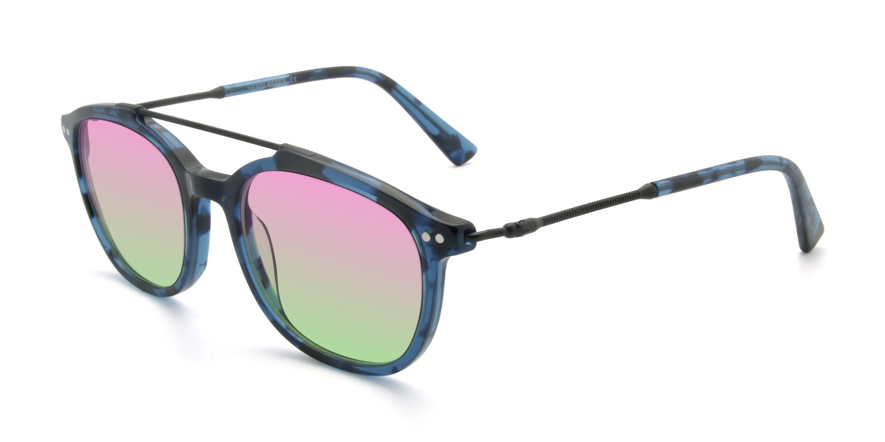 Angle of 17150 in Tortoise Blue with Pink / Green Gradient Lenses
