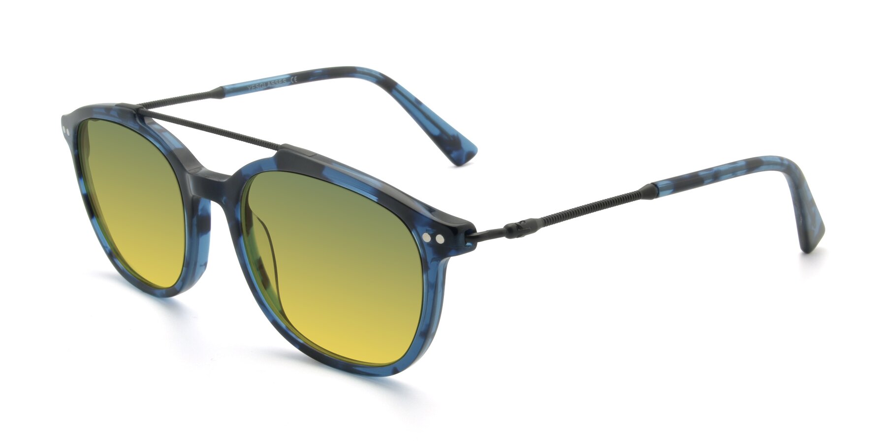 Angle of 17150 in Tortoise Blue with Green / Yellow Gradient Lenses