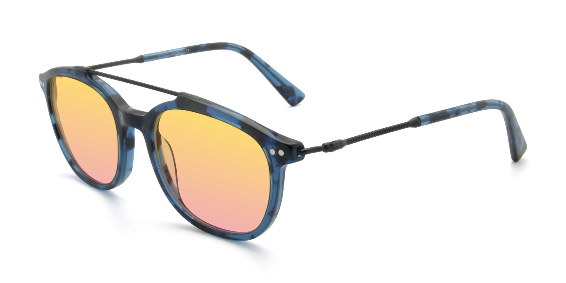 Angle of 17150 in Tortoise Blue with Yellow / Pink Gradient Lenses