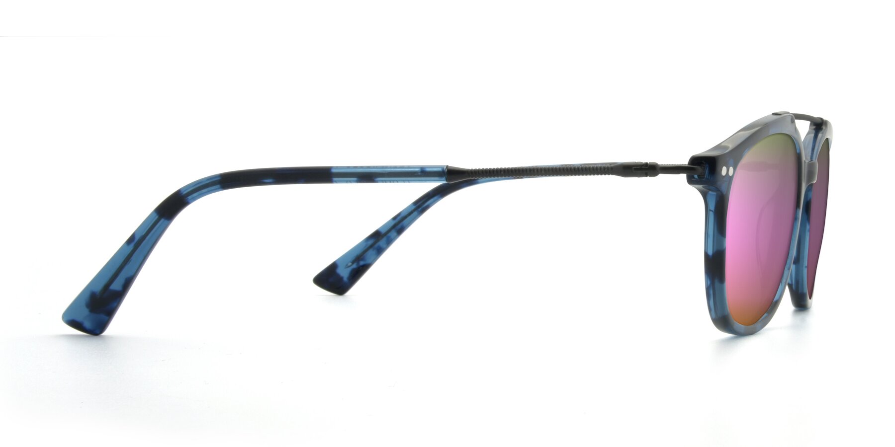 Side of 17150 in Tortoise Blue with Pink Mirrored Lenses
