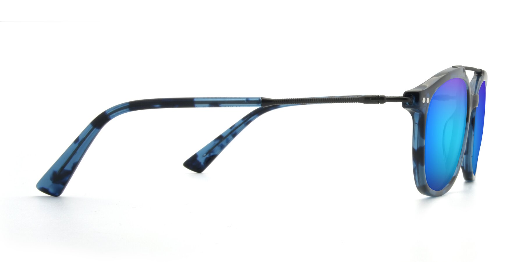 Side of 17150 in Tortoise Blue with Blue Mirrored Lenses
