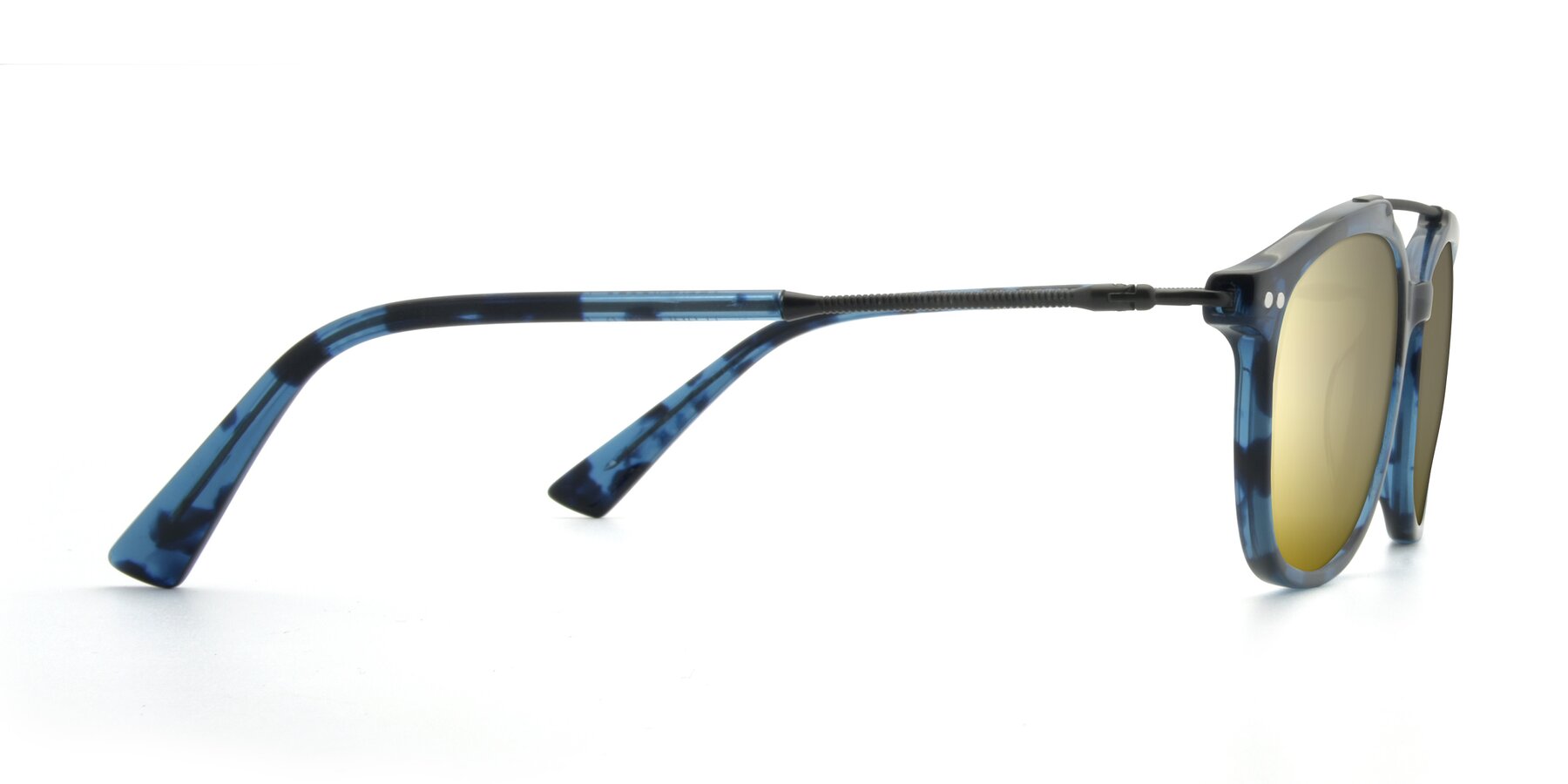 Side of 17150 in Tortoise Blue with Gold Mirrored Lenses