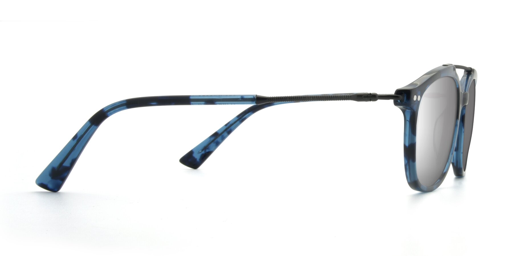 Side of 17150 in Tortoise Blue with Silver Mirrored Lenses