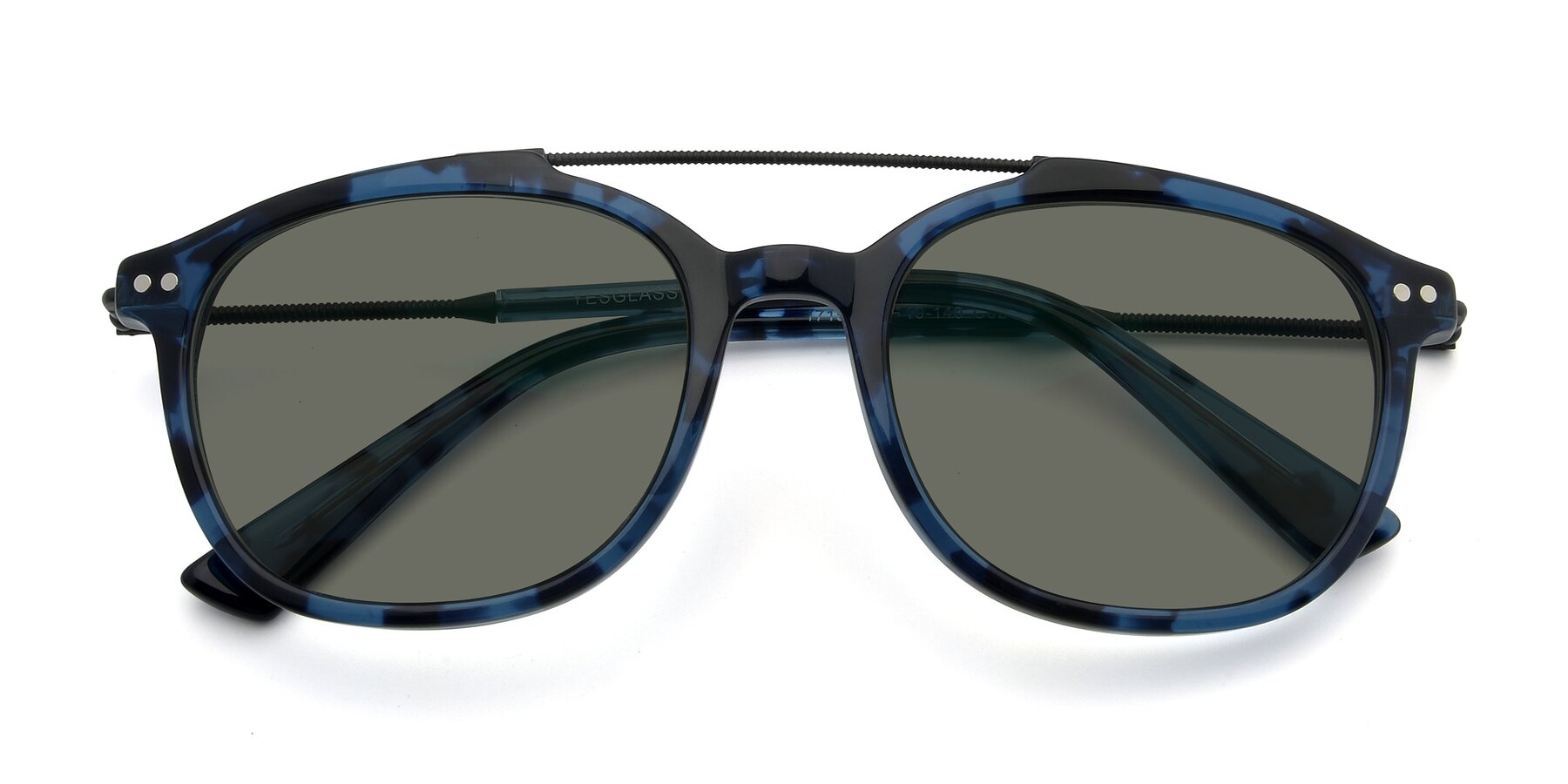 Folded Front of 17150 in Tortoise Blue with Gray Polarized Lenses