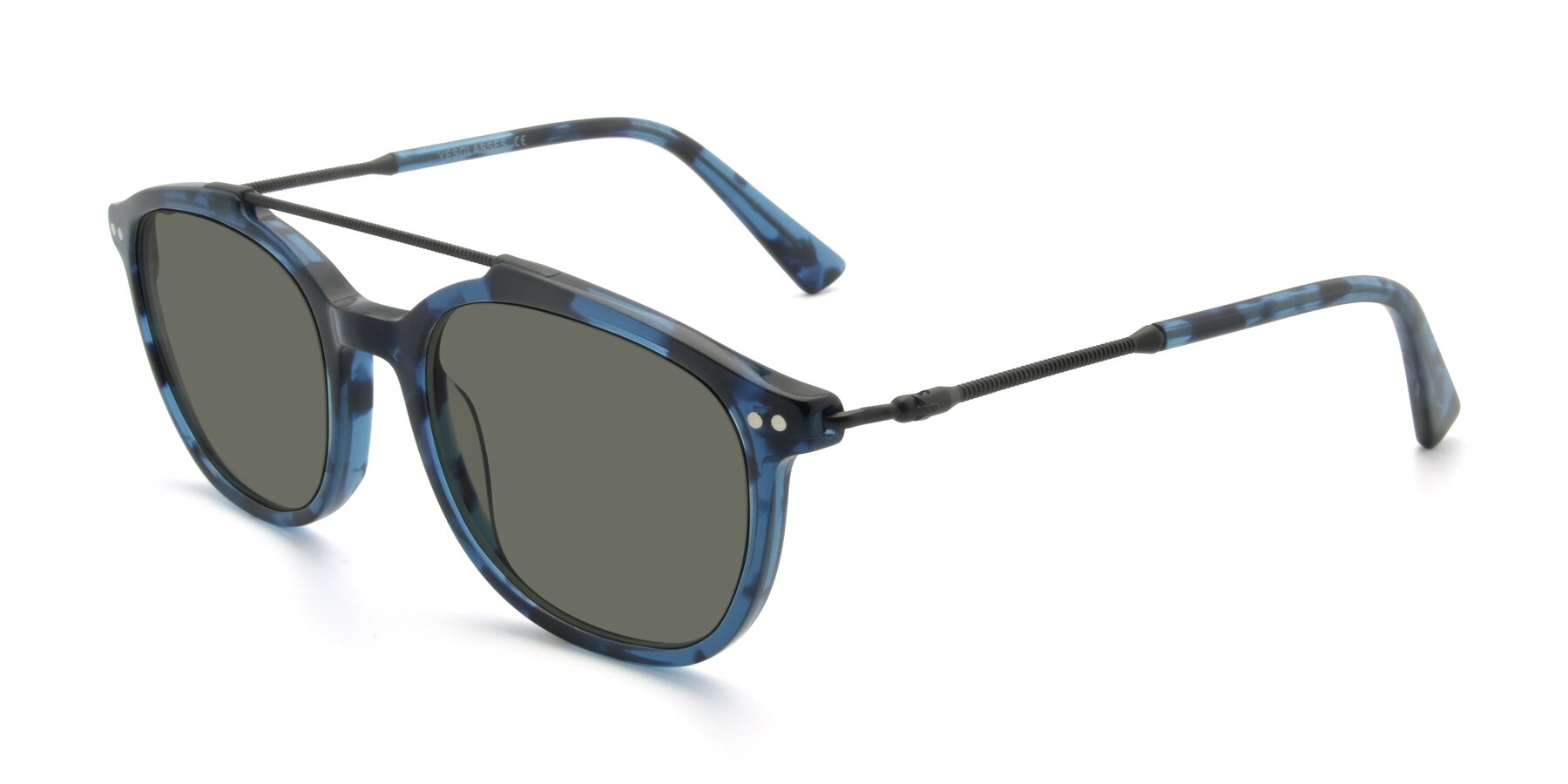 Angle of 17150 in Tortoise Blue with Gray Polarized Lenses