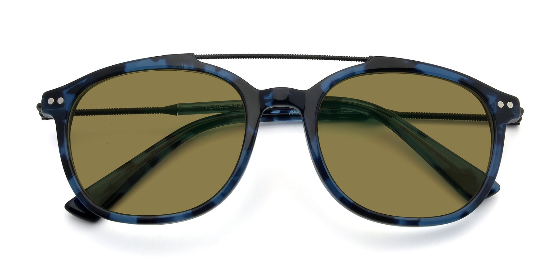 Folded Front of 17150 in Tortoise Blue with Brown Polarized Lenses