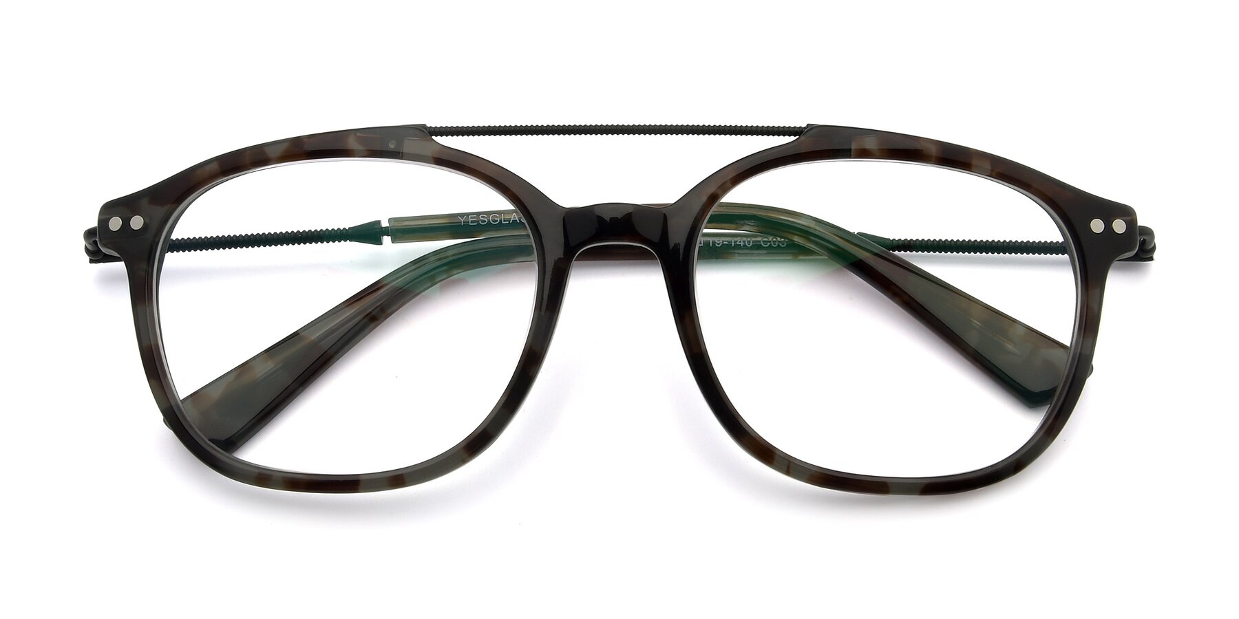 Folded Front of 17150 in Tortoise Navy with Clear Eyeglass Lenses
