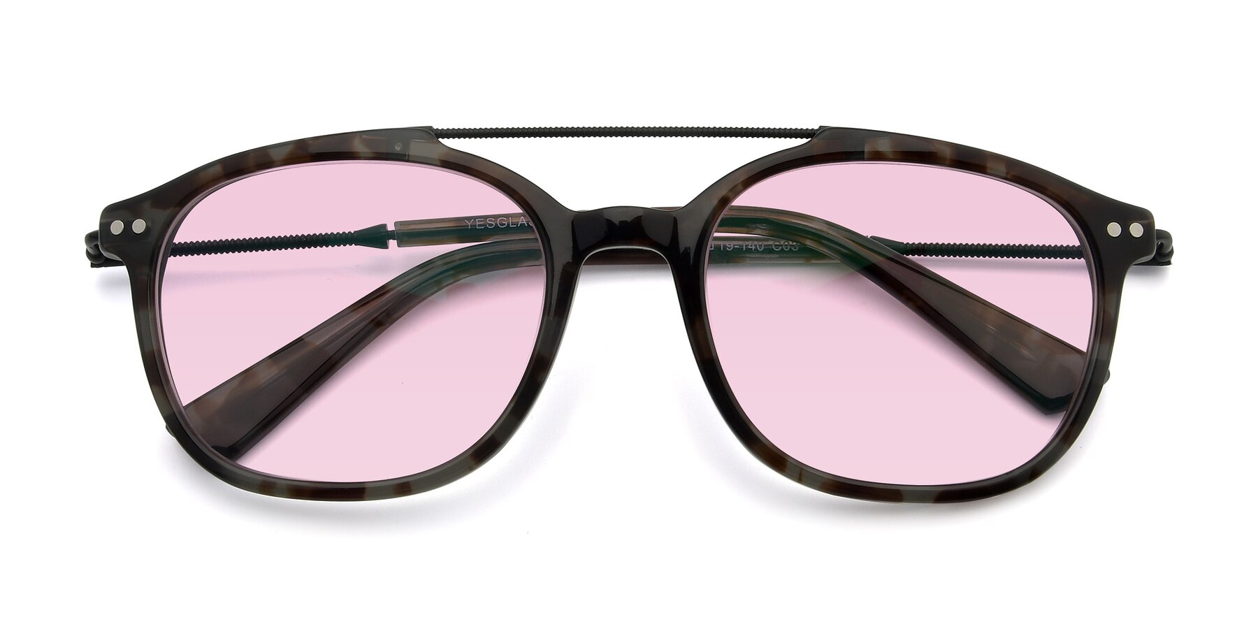 Folded Front of 17150 in Tortoise Navy with Light Pink Tinted Lenses