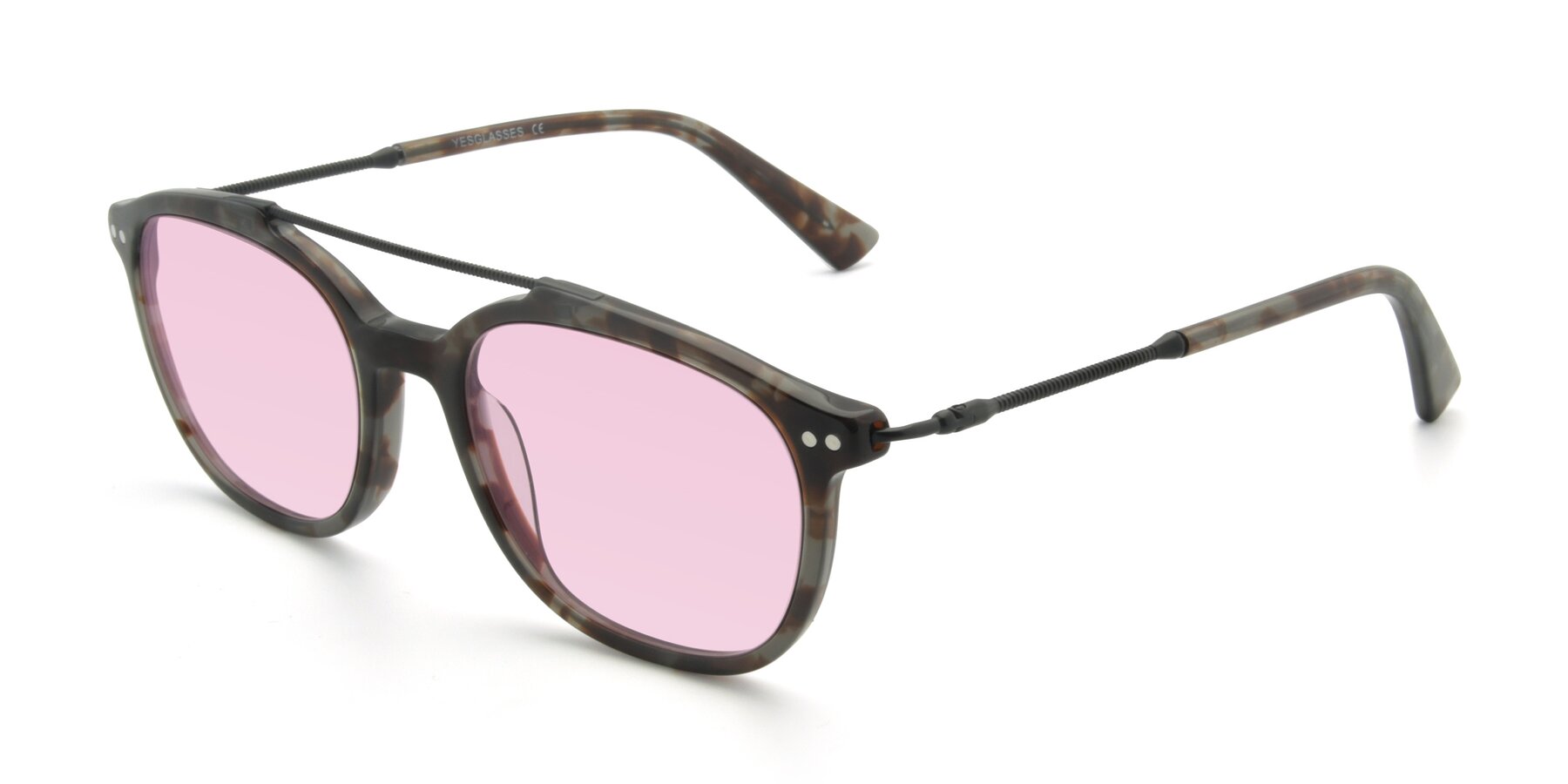 Angle of 17150 in Tortoise Navy with Light Pink Tinted Lenses