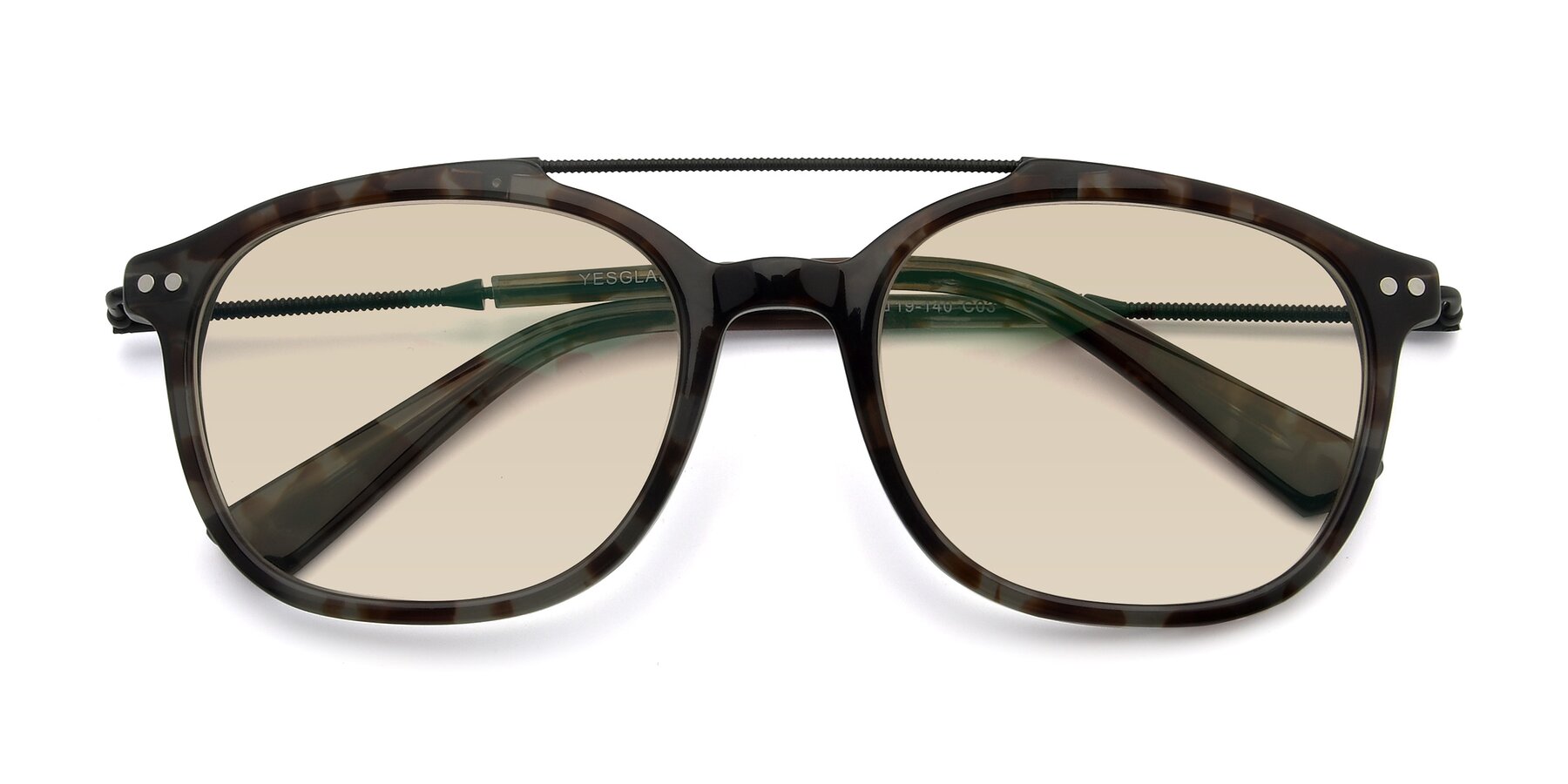 Folded Front of 17150 in Tortoise Navy with Light Brown Tinted Lenses