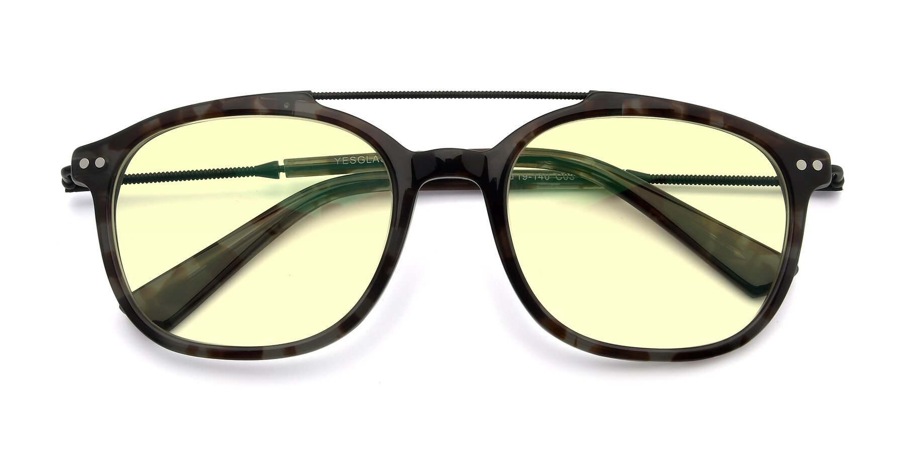 Folded Front of 17150 in Tortoise Navy with Light Yellow Tinted Lenses
