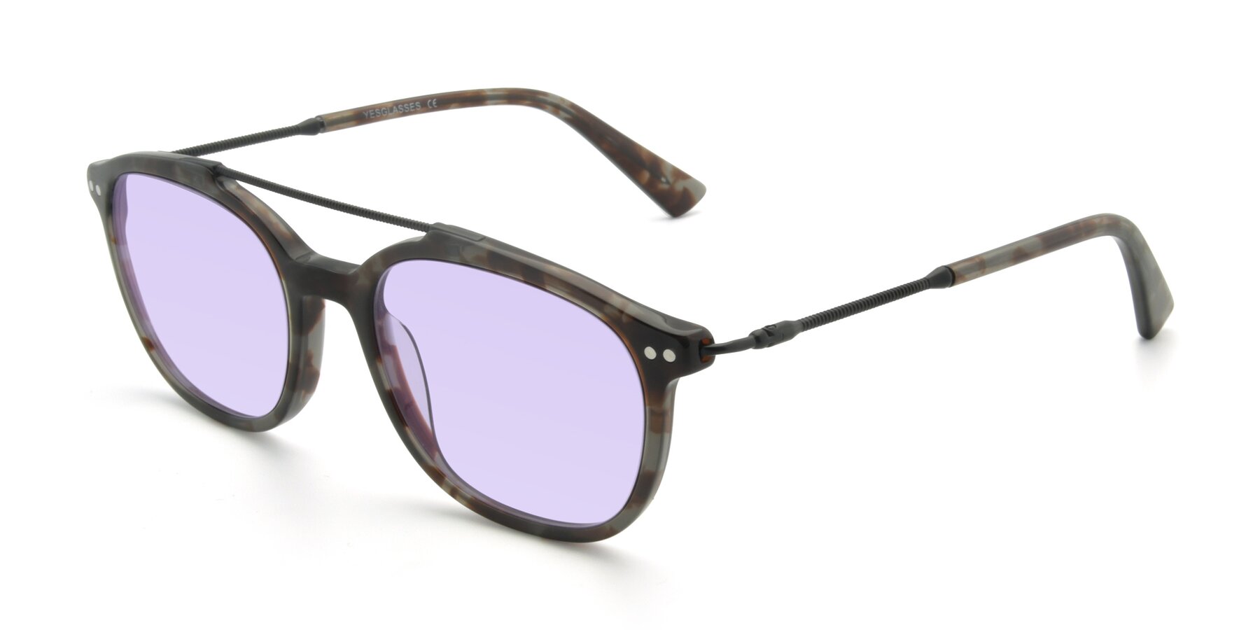 Angle of 17150 in Tortoise Navy with Light Purple Tinted Lenses