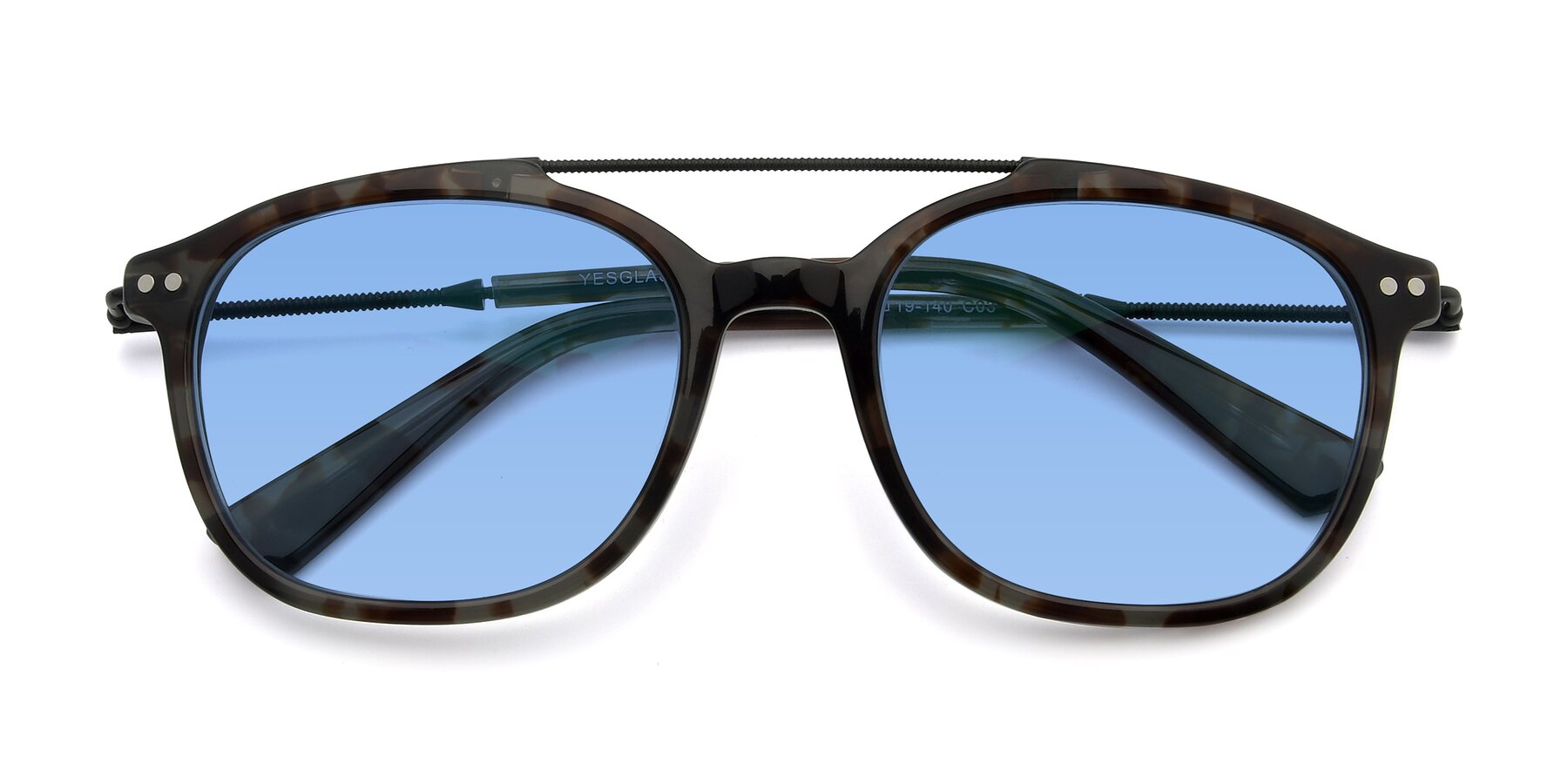 Folded Front of 17150 in Tortoise Navy with Medium Blue Tinted Lenses