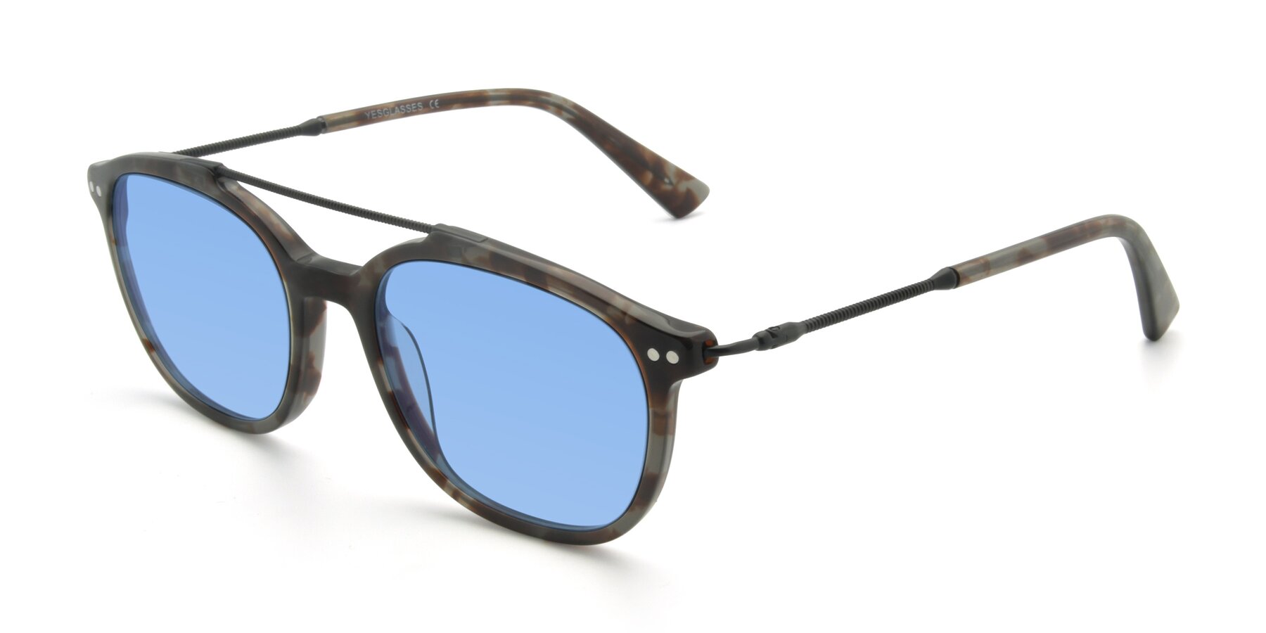 Angle of 17150 in Tortoise Navy with Medium Blue Tinted Lenses