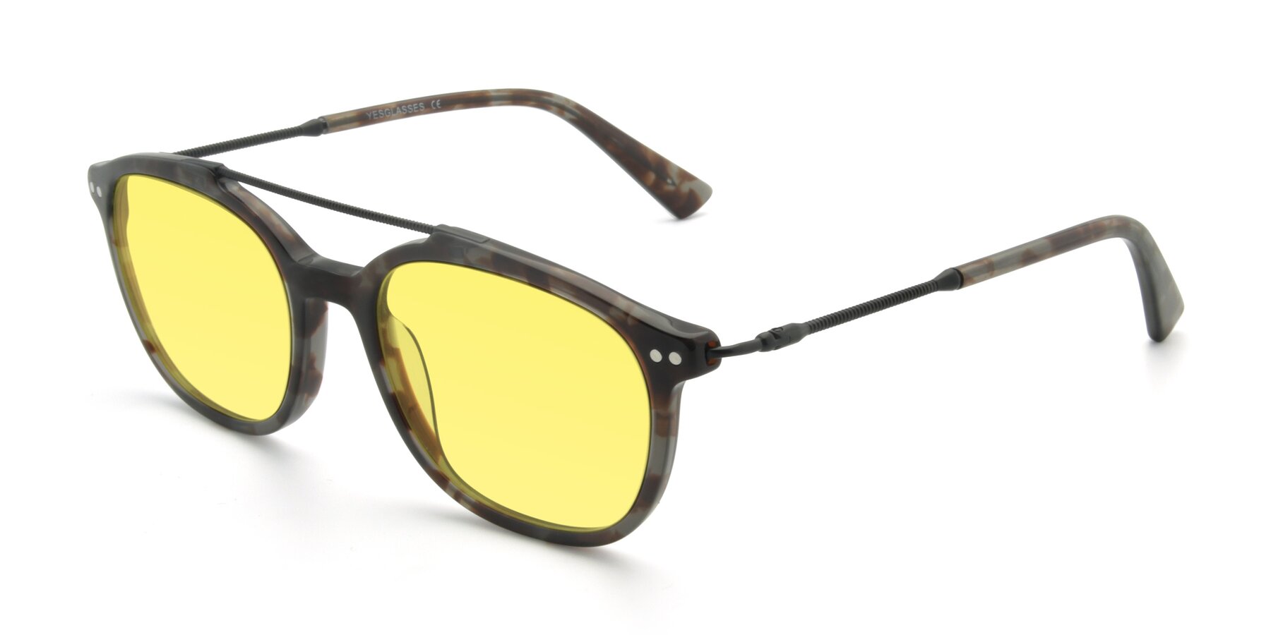 Angle of 17150 in Tortoise Navy with Medium Yellow Tinted Lenses