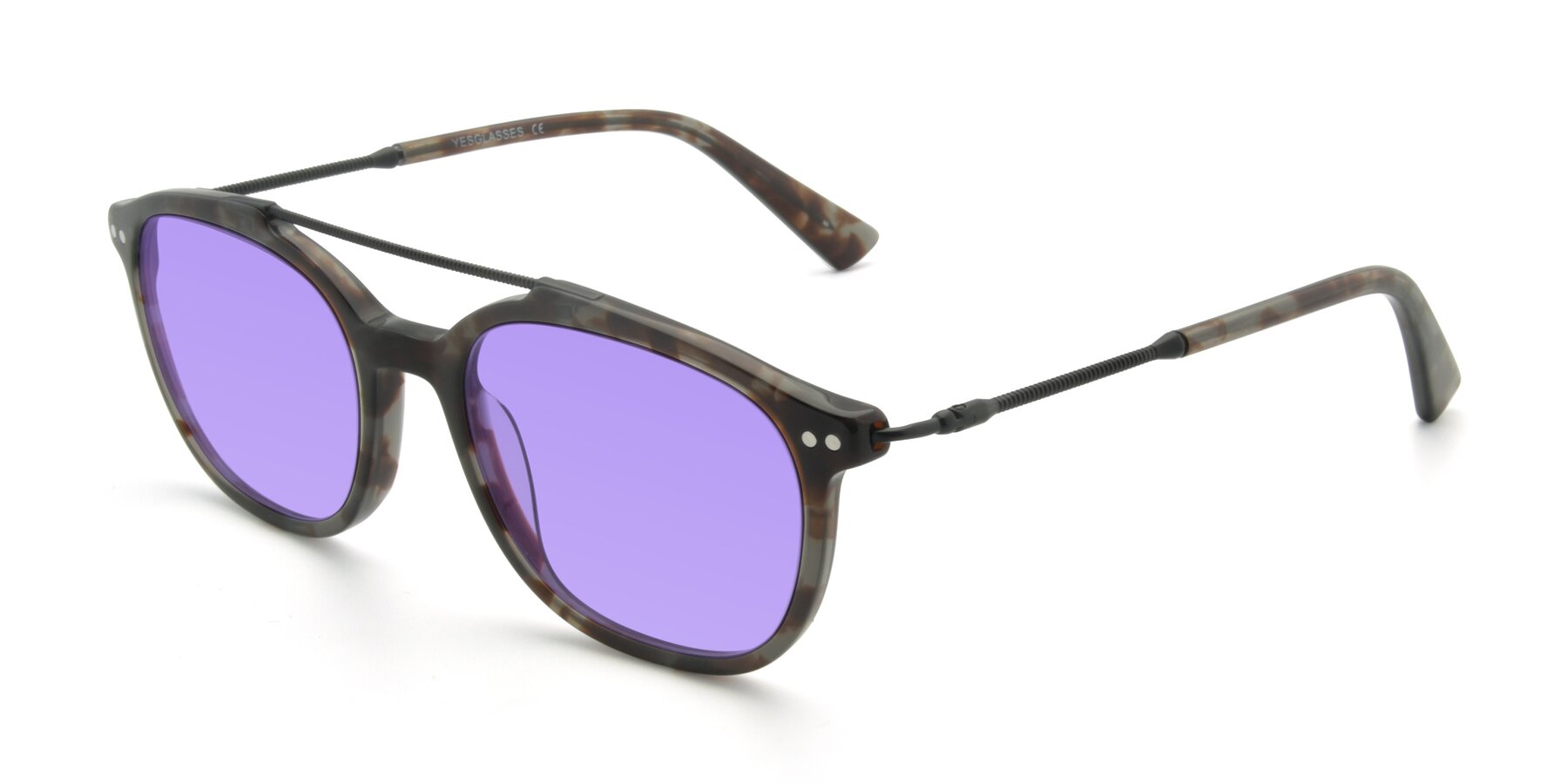 Angle of 17150 in Tortoise Navy with Medium Purple Tinted Lenses