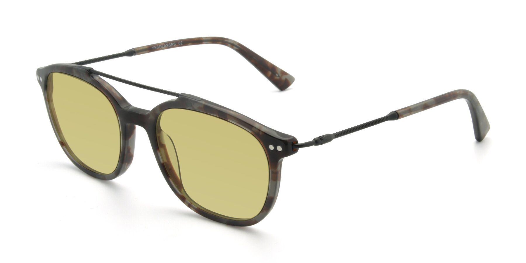 Angle of 17150 in Tortoise Navy with Medium Champagne Tinted Lenses
