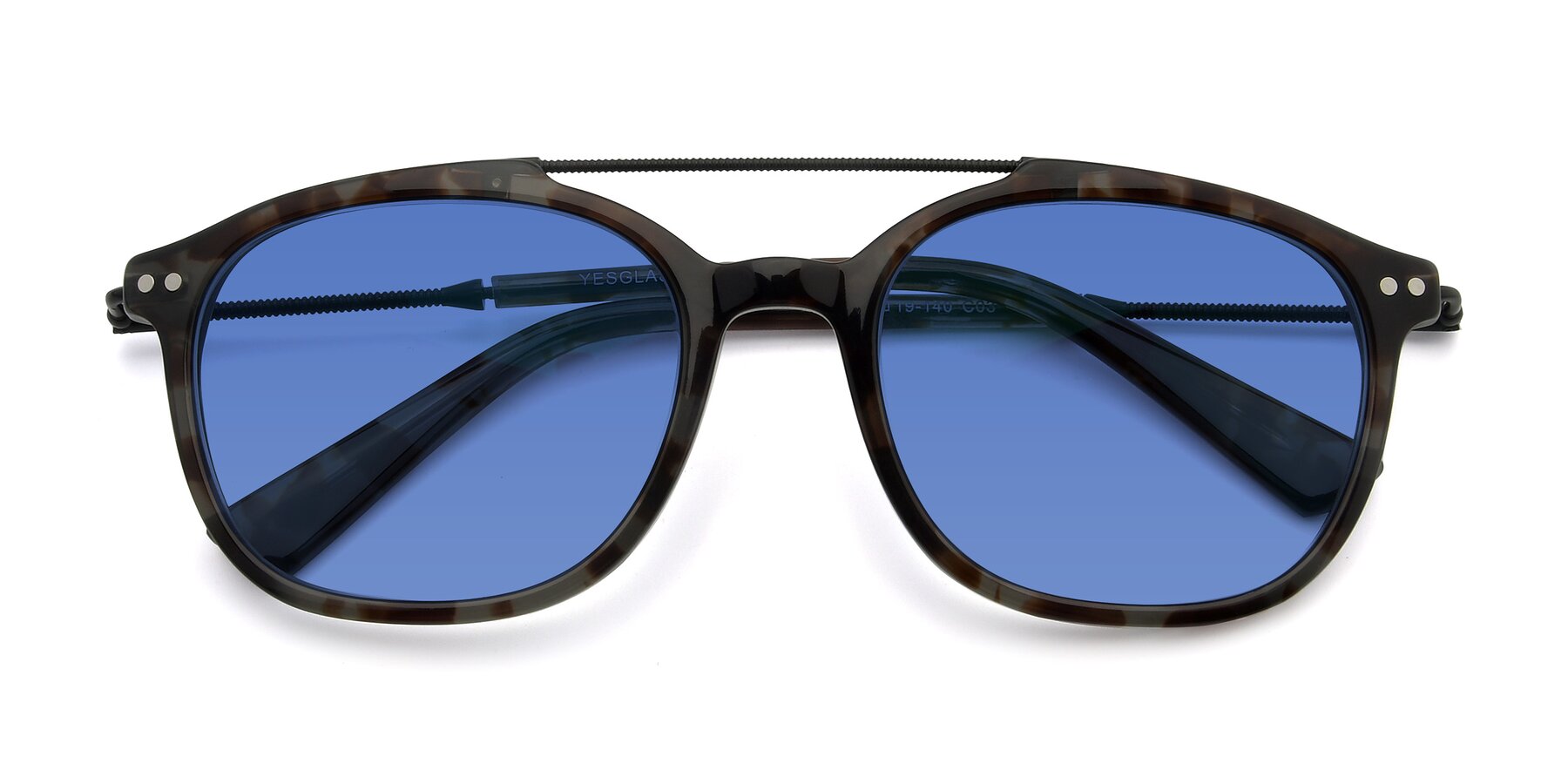 Folded Front of 17150 in Tortoise Navy with Blue Tinted Lenses