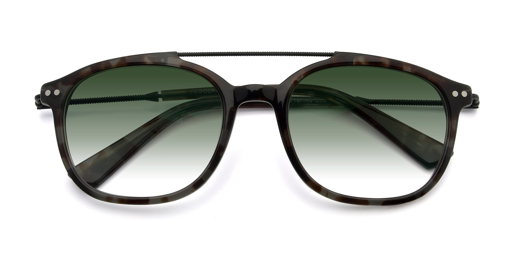 Folded Front of 17150 in Tortoise Navy with Green Gradient Lenses