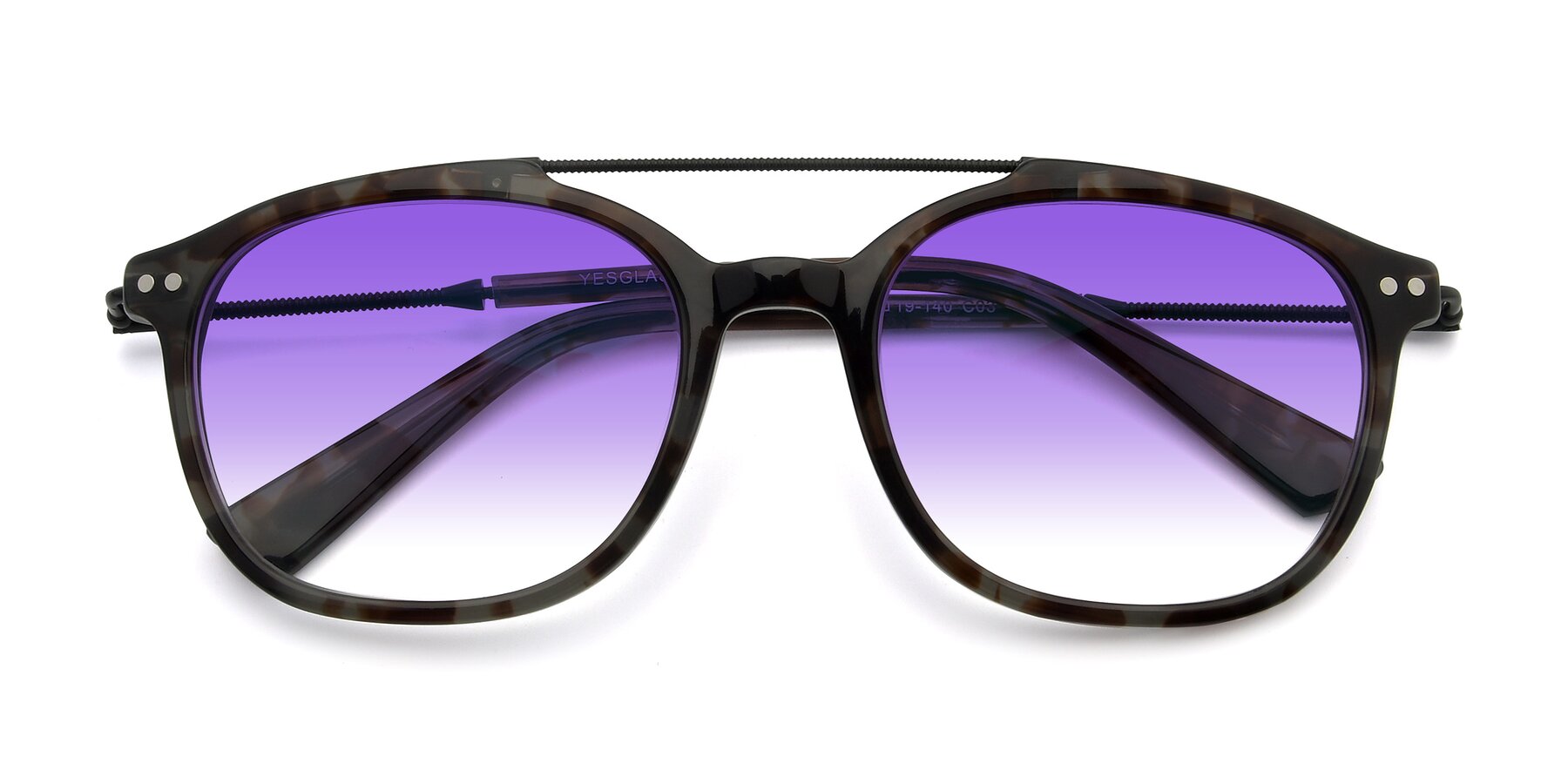Folded Front of 17150 in Tortoise Navy with Purple Gradient Lenses
