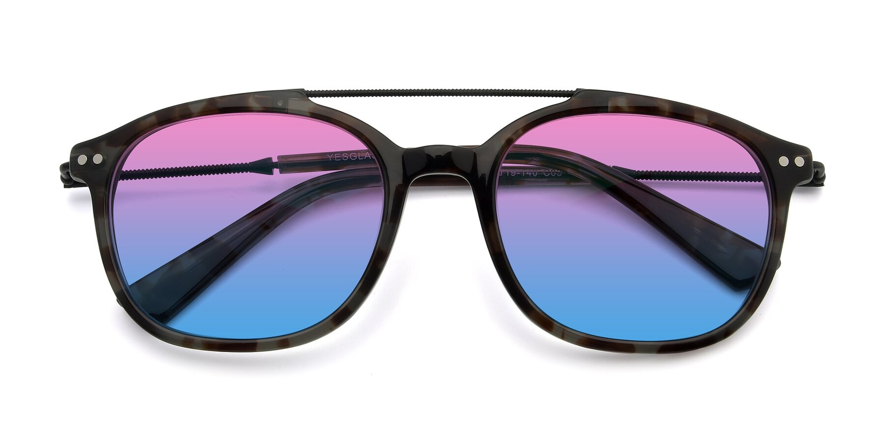 Folded Front of 17150 in Tortoise Navy with Pink / Blue Gradient Lenses
