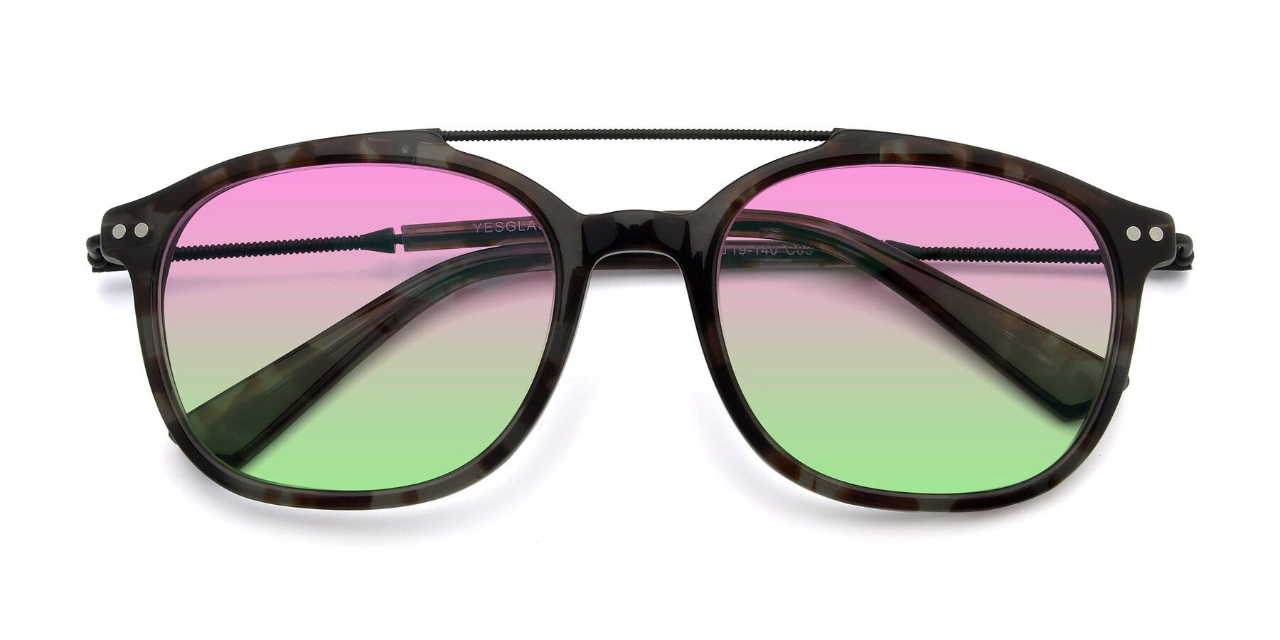 Folded Front of 17150 in Tortoise Navy with Pink / Green Gradient Lenses