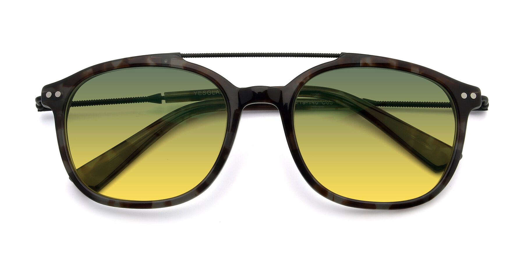 Folded Front of 17150 in Tortoise Navy with Green / Yellow Gradient Lenses