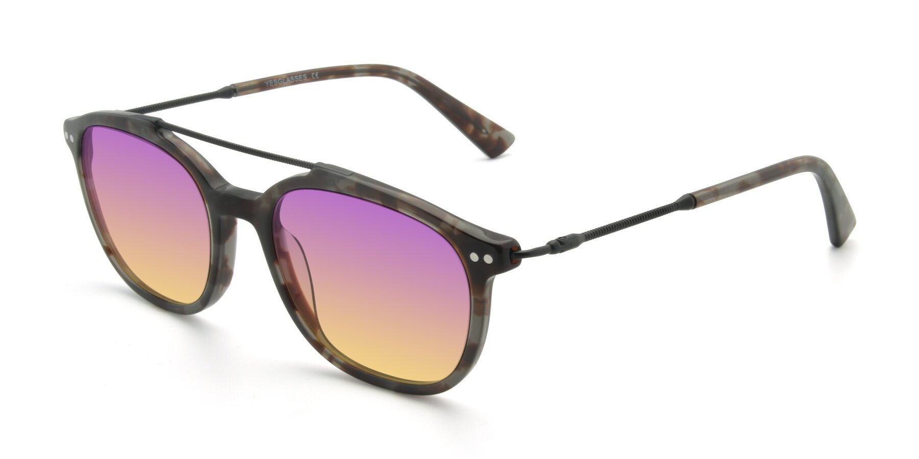 Angle of 17150 in Tortoise Navy with Purple / Yellow Gradient Lenses