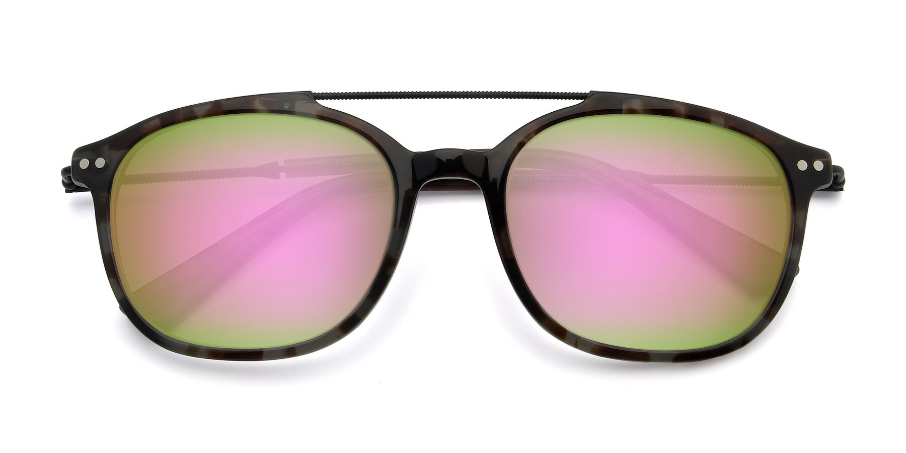 Folded Front of 17150 in Tortoise Navy with Pink Mirrored Lenses
