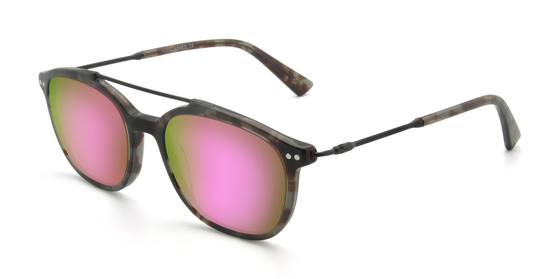 Angle of 17150 in Tortoise Navy with Pink Mirrored Lenses