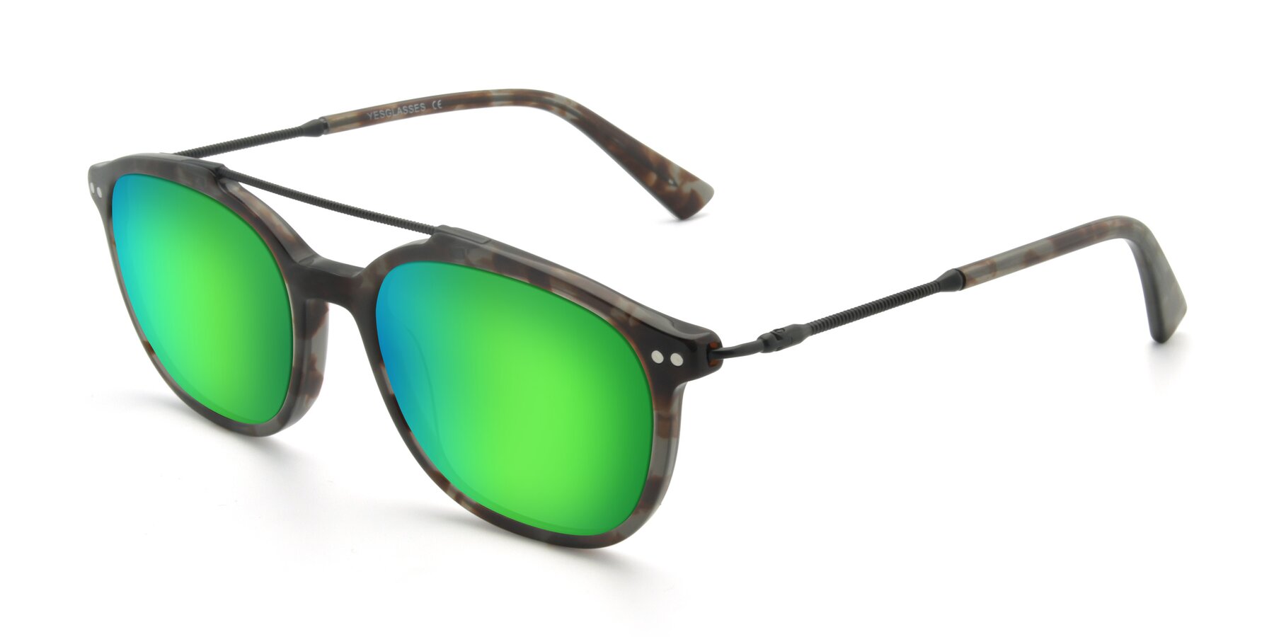 Angle of 17150 in Tortoise Navy with Green Mirrored Lenses