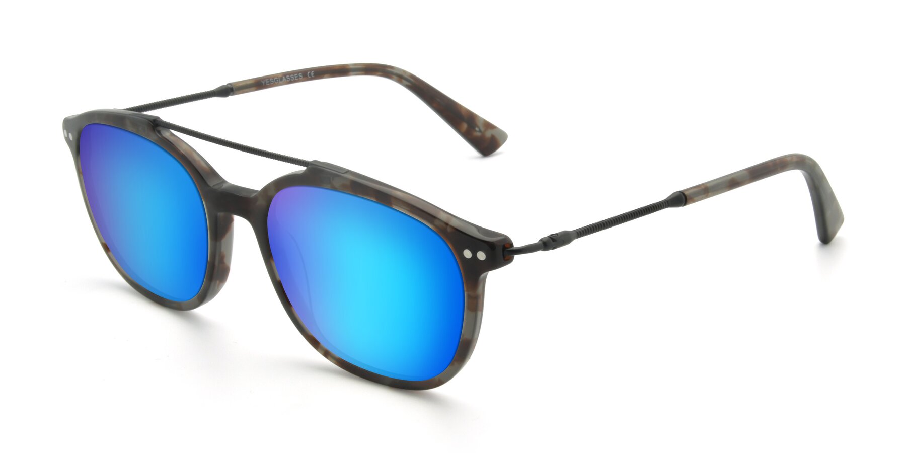 Angle of 17150 in Tortoise Navy with Blue Mirrored Lenses