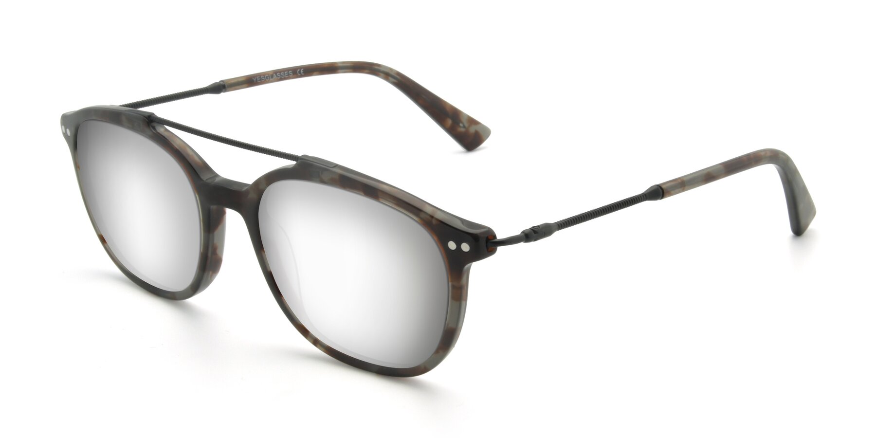 Angle of 17150 in Tortoise Navy with Silver Mirrored Lenses