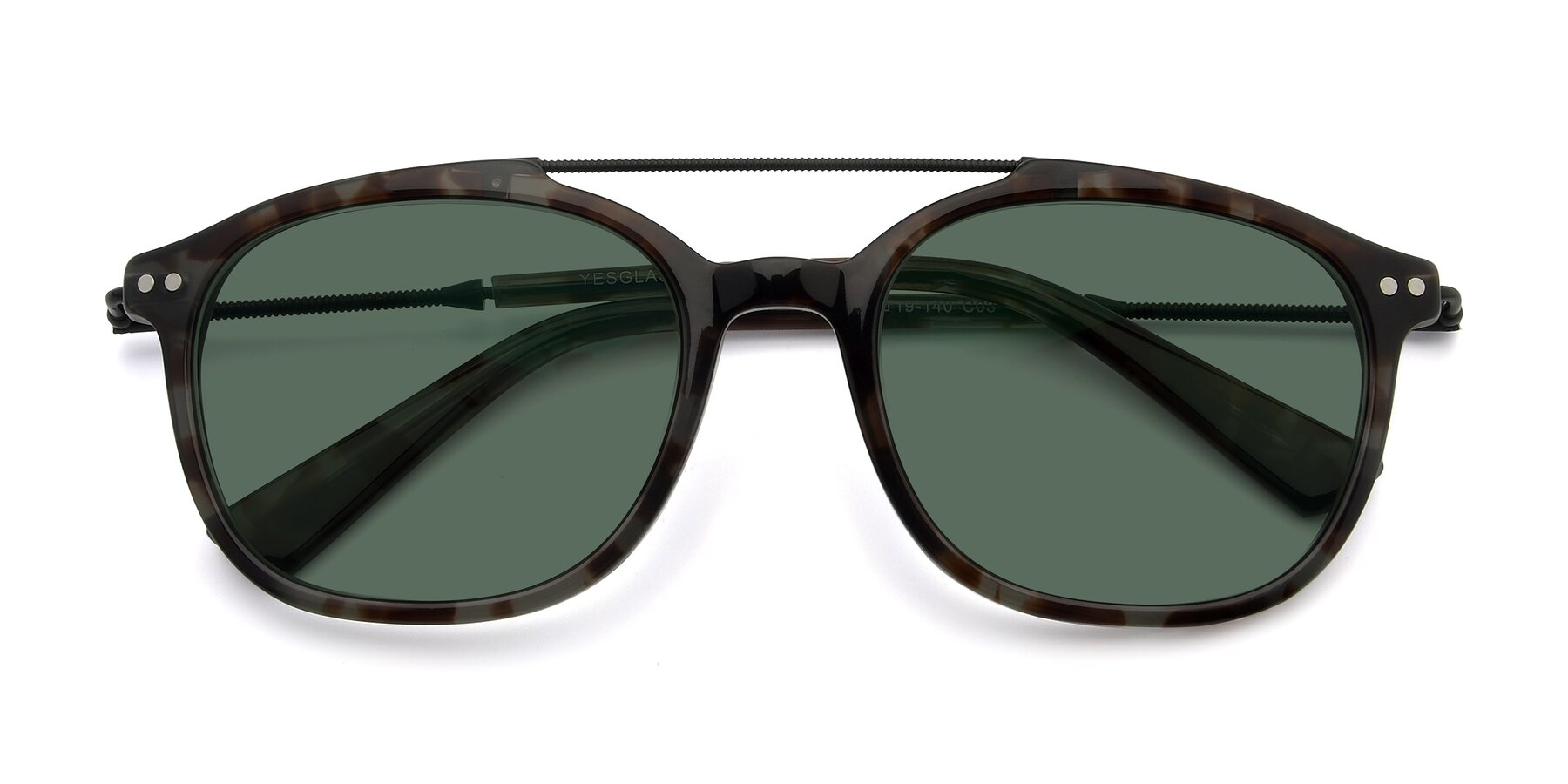 Folded Front of 17150 in Tortoise Navy with Green Polarized Lenses