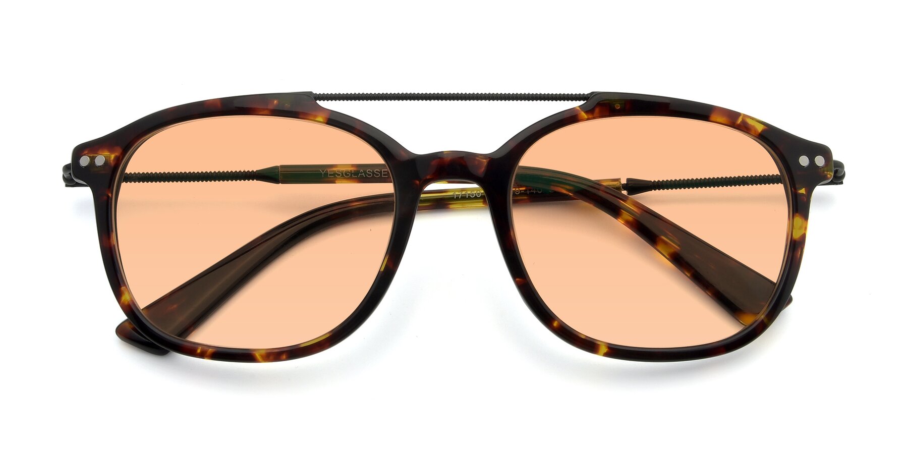 Folded Front of 17150 in Tortoise Brown with Light Orange Tinted Lenses