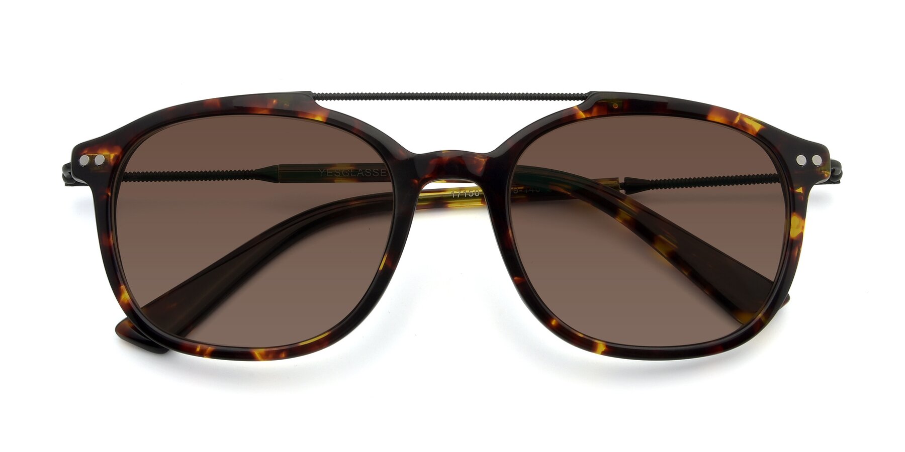 Folded Front of 17150 in Tortoise Brown with Brown Tinted Lenses