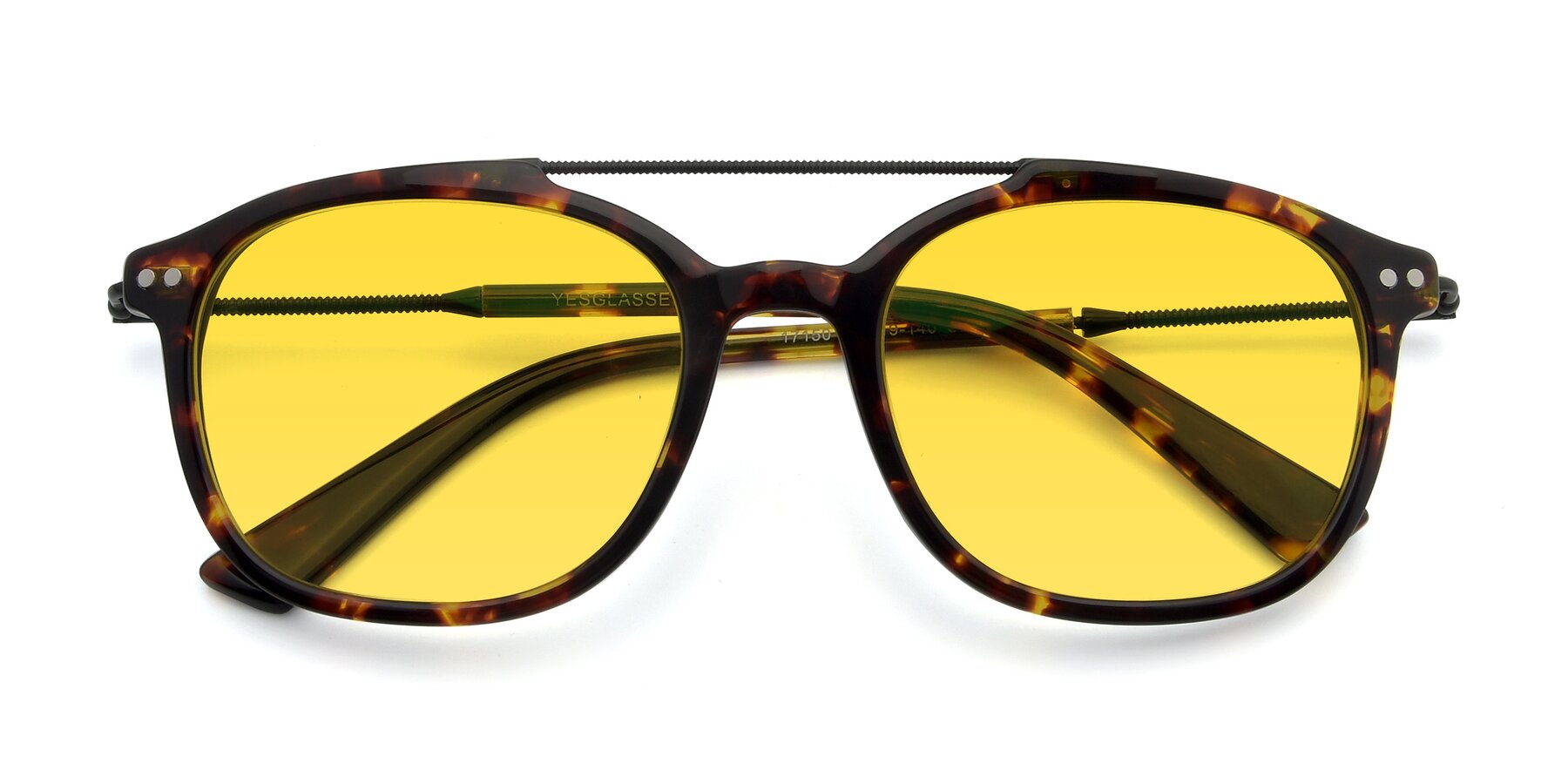 Folded Front of 17150 in Tortoise Brown with Yellow Tinted Lenses